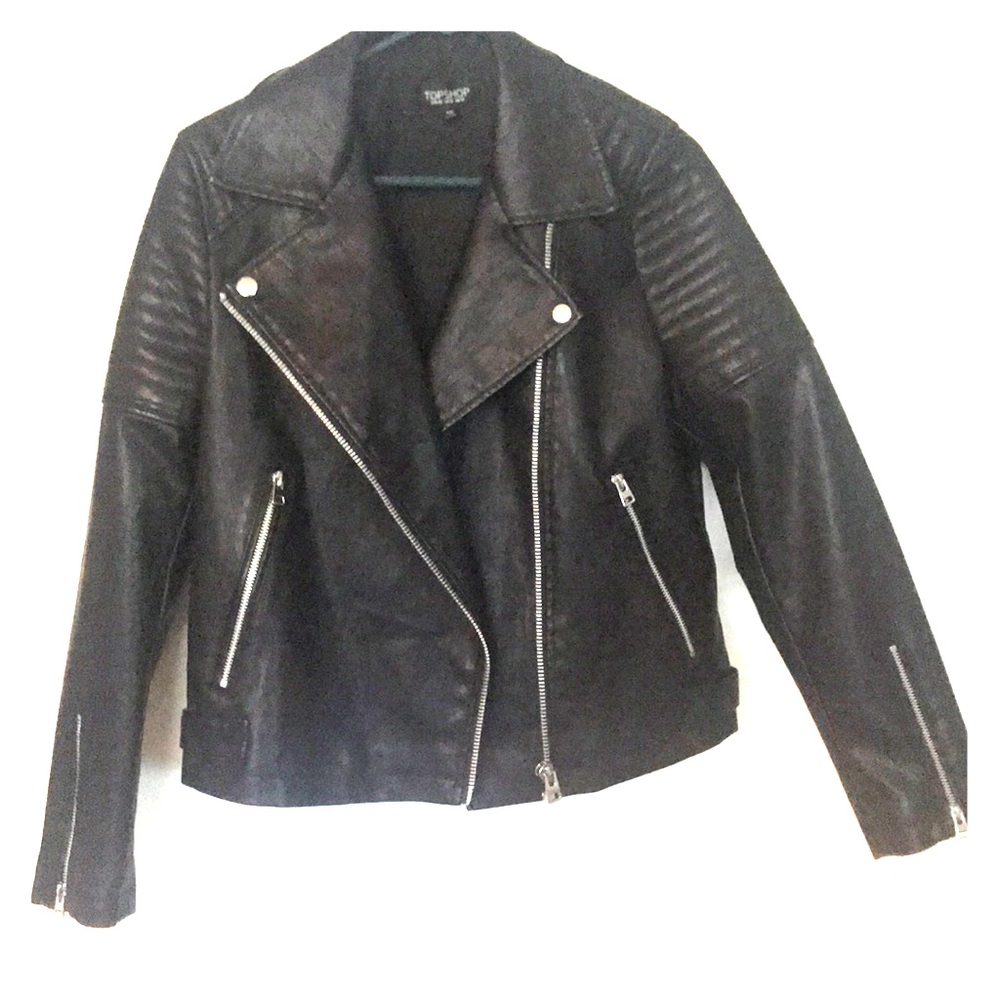 NWOT Topshop Faux Leather Biker Jacket